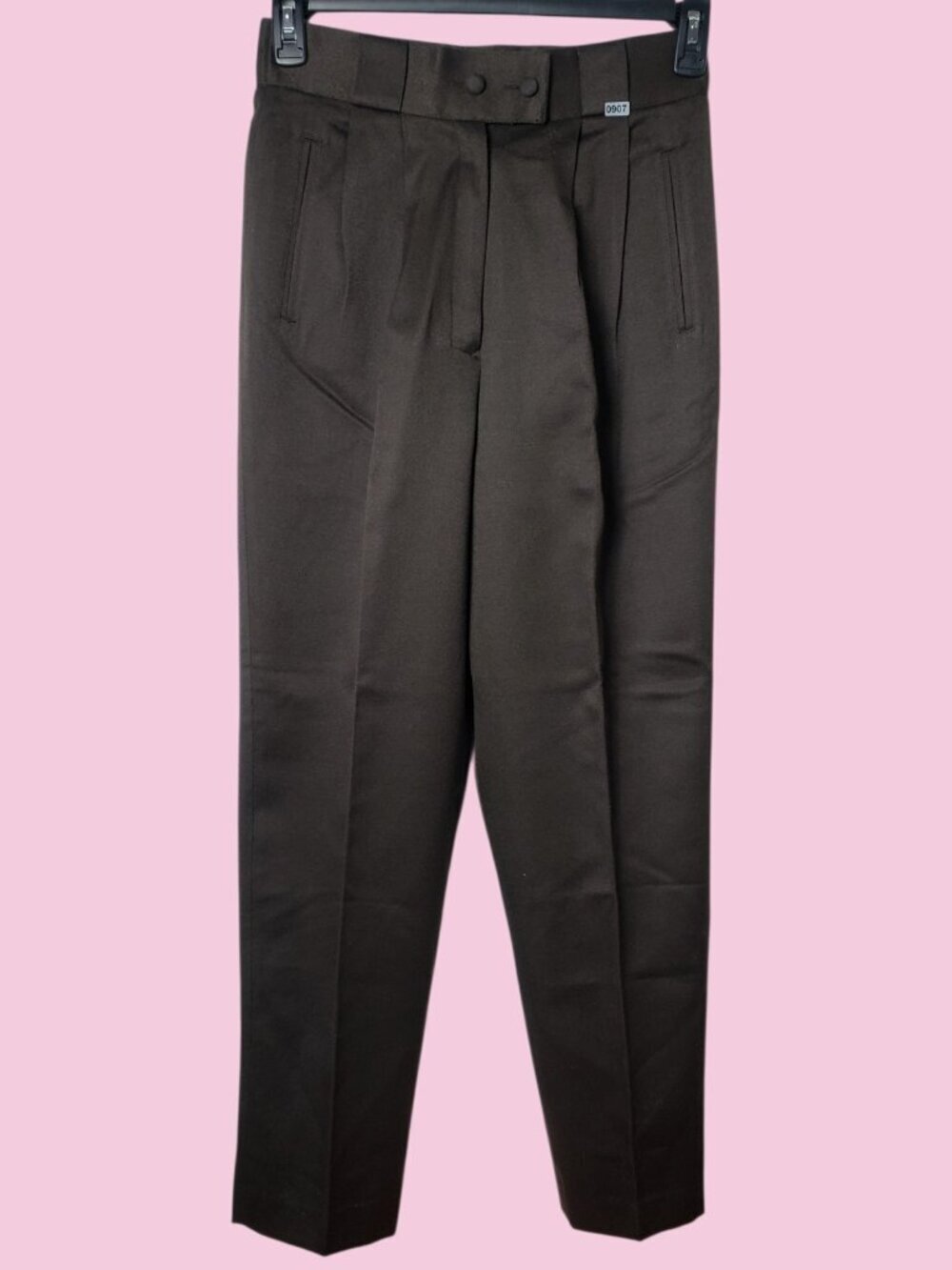 Donatio Martis Italy Mens High Waisted Pleated Trousers Brown Size 40